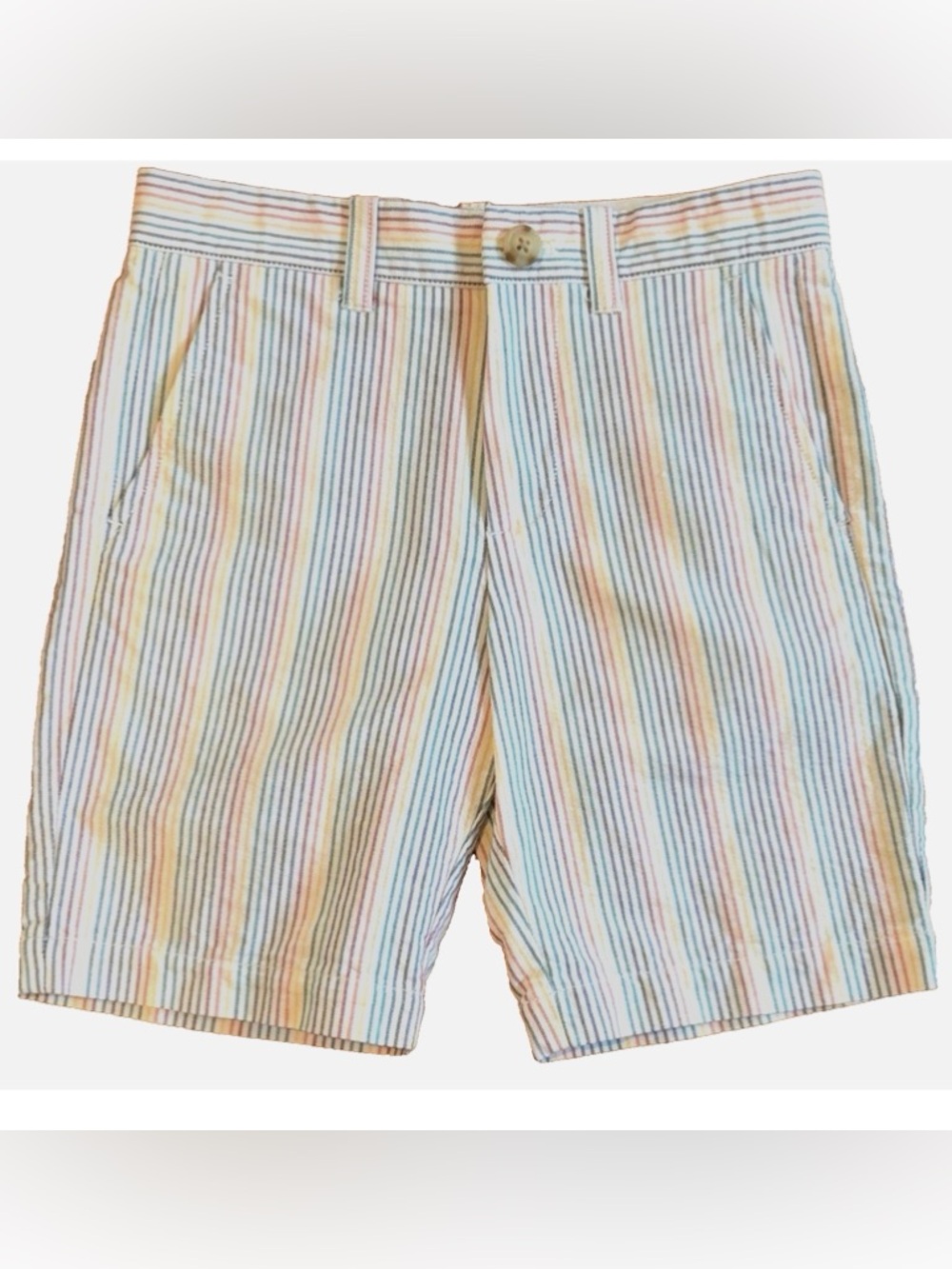 J.Crew Crewcuts Boys Stripe Shorts Size 7 Adjustable Waist Cotton Summer